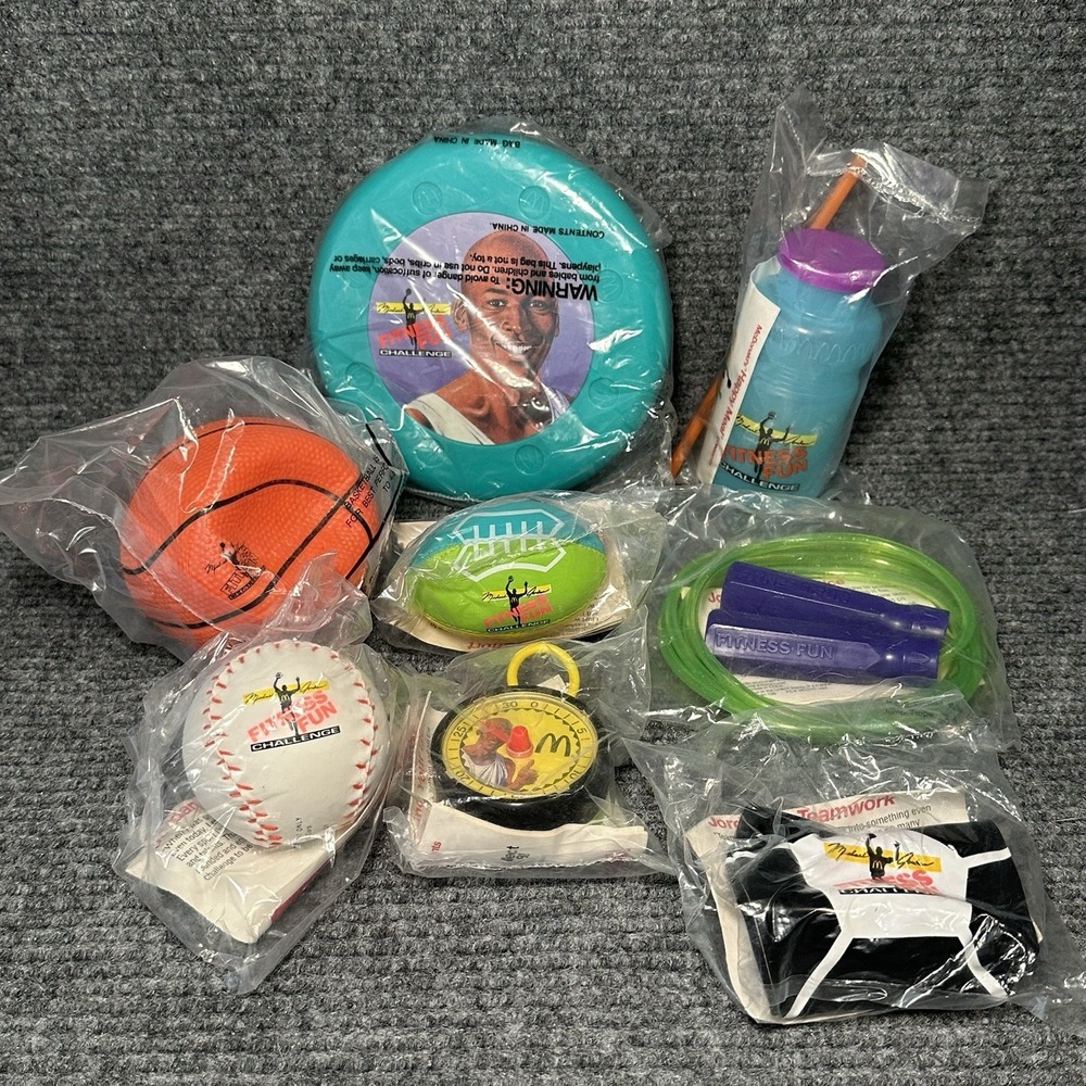 1991 McDonald's Michael Jordan Fitness Challenge Complete Set Of 8 New